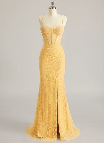 Trompet/Havfrue Hjertehals Sweep Slep Blonder Ballkjoler