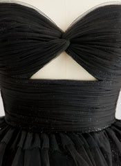 Ball-Gown/Princess Sweetheart Floor-Length Tulle Prom Dresses With Pleated
