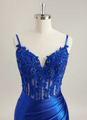 Trompet/Havfrue V-hals Sweep Slep Jersey Ballkjoler Med Rhinestone Blondeapplikasjoner Paljetter Perler