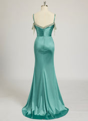 Trumpet/Sjöjungfru Off the Shoulder Svepande släp Jersey Balklänningar med strass pärlor