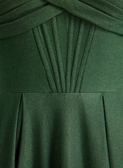 A-line Sweetheart Floor-Length Jersey Prom Dresses With Pleated