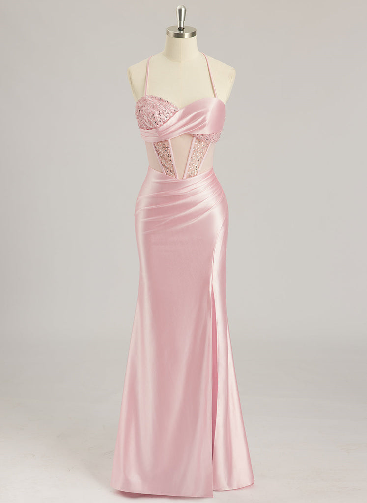 trumpet mermaid sweetheart dress Trumpet/Mermaid Sweetheart Sweep Train Silky Satin Prom Dresses With S –  Gownelle