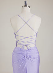 Spaghetti Straps V-Neck Sequins Jersey Trumpet/Mermaid Maxi Dress With Leg Slit