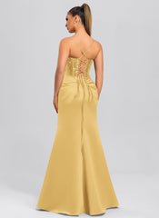 Sheath/Column Cowl Floor-Length Sequin Satin Maxi Dresses With Sequins