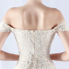 Off The Shoulder Tyll Paljett Havfrue Maxikjoler