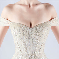 Off The Shoulder Tyll Paljett Havfrue Maxikjoler