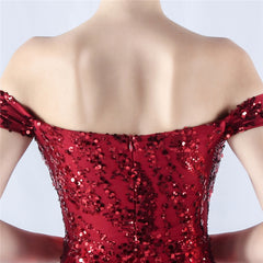 Off The Shoulder Tyll Paljett Havfrue Maxikjoler