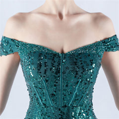 Off The Shoulder Tyll Paljett Havfrue Maxikjoler
