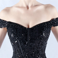 Off The Shoulder Tyll Paljett Havfrue Maxikjoler